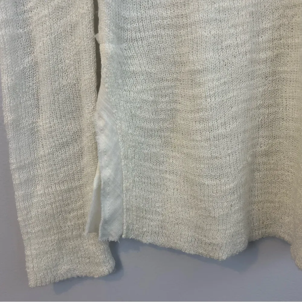 Free People Mountain Song Cream/Ivory Pullover Lightweight Half Button Sweater S - Image 10