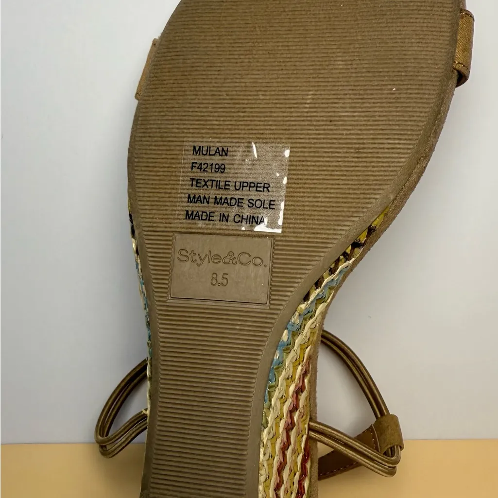 Elegant Style & Co Tan Wedge Sandals - Image 5