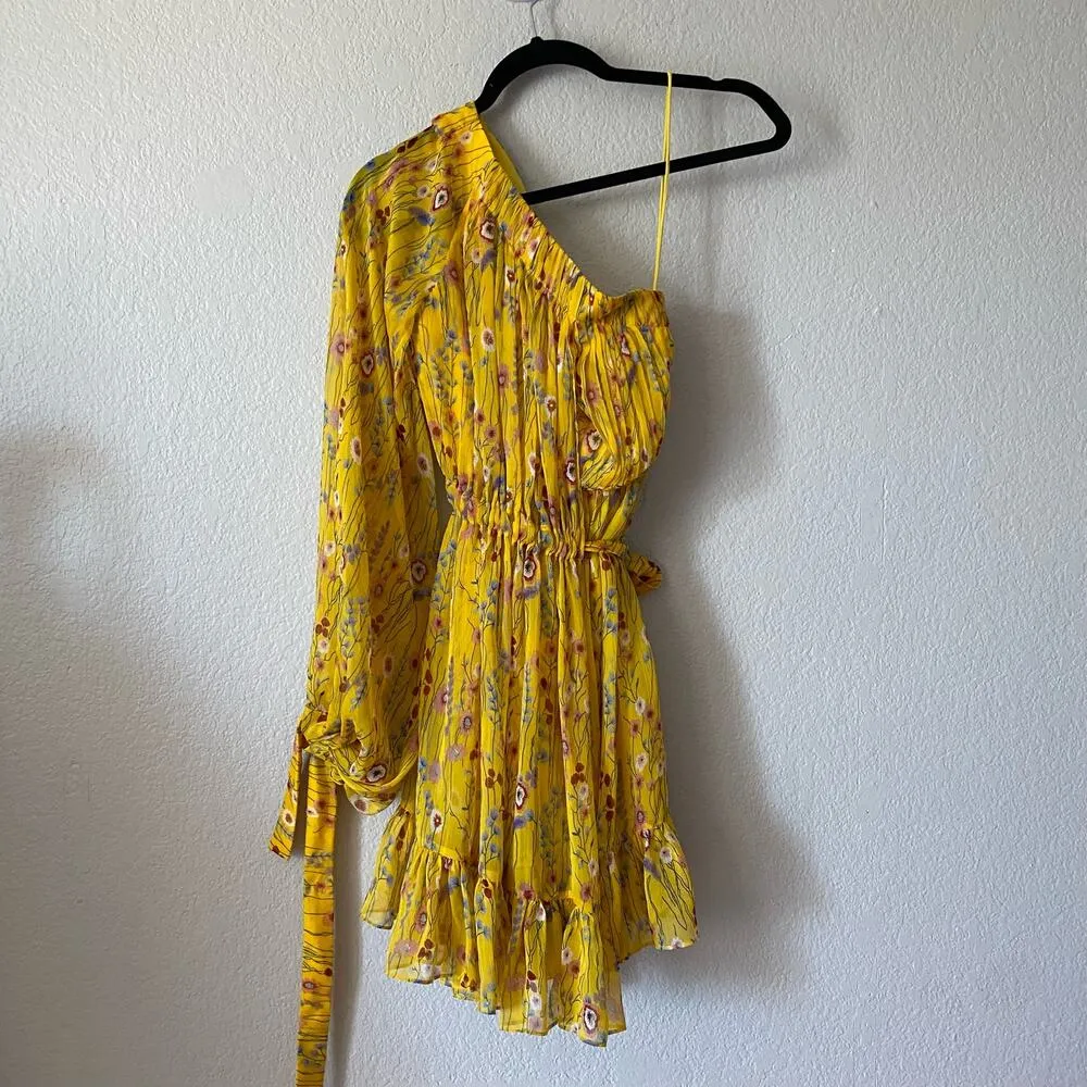 ALEXIS Edyta Floral One-Shoulder Dress yellow metallic Flowy - Image 3
