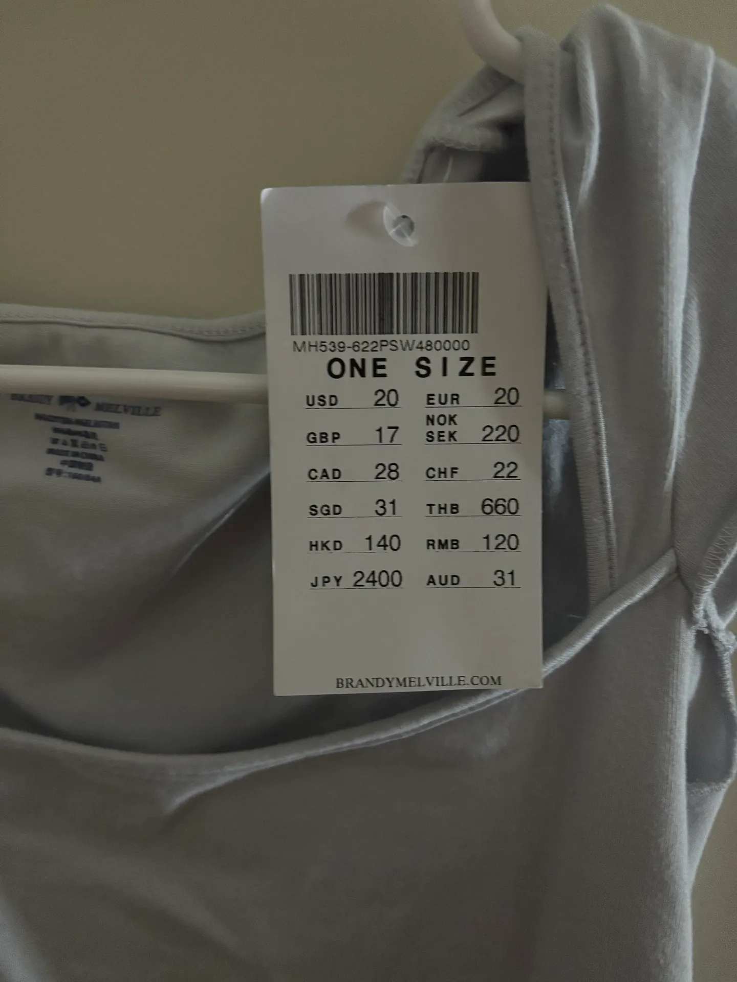 Brandy Melville Ella Top Light Blue - Image 3