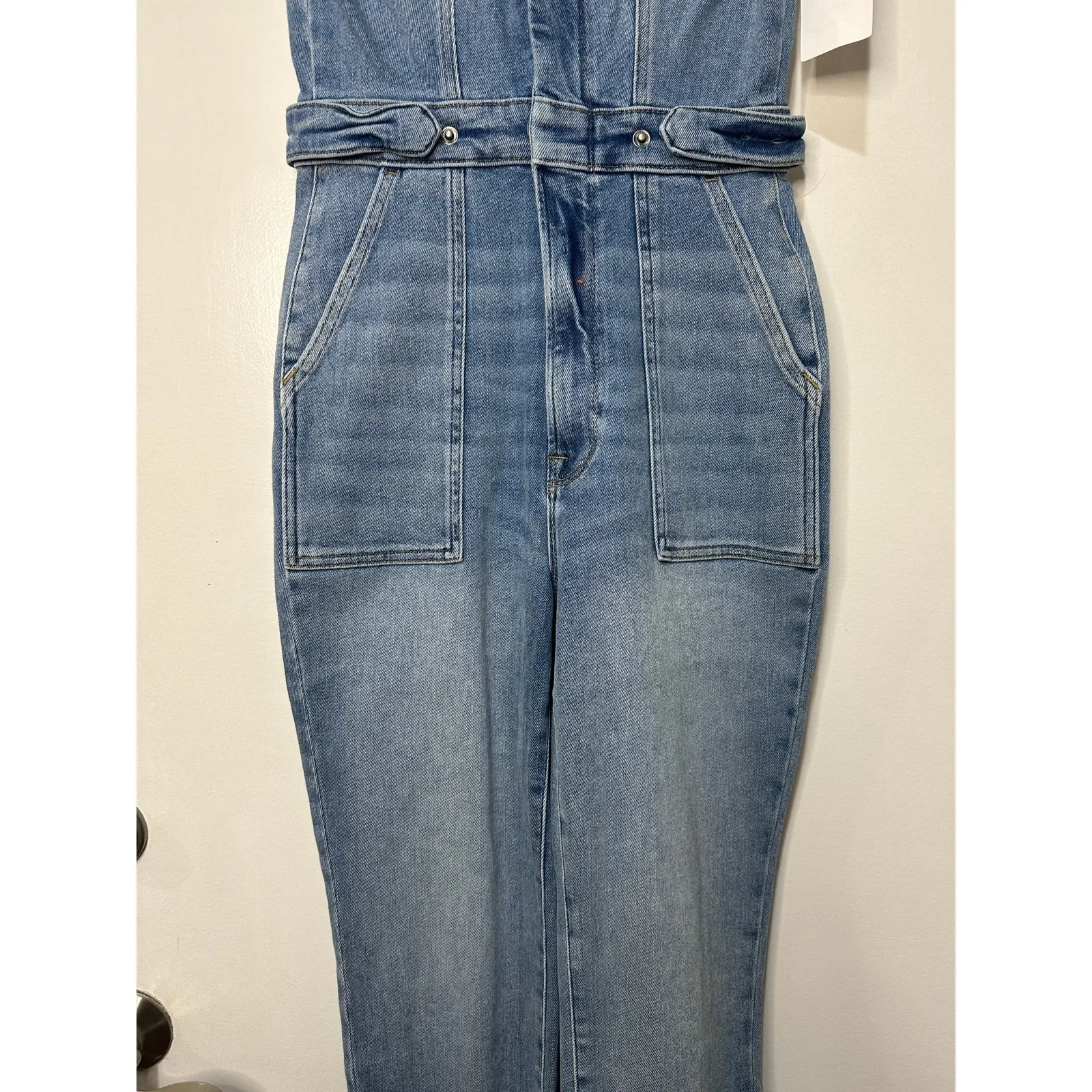 Good American Fit for Success Denim Jumpsuit Blue Wash Size Small NWT Nordstrom - Image 9