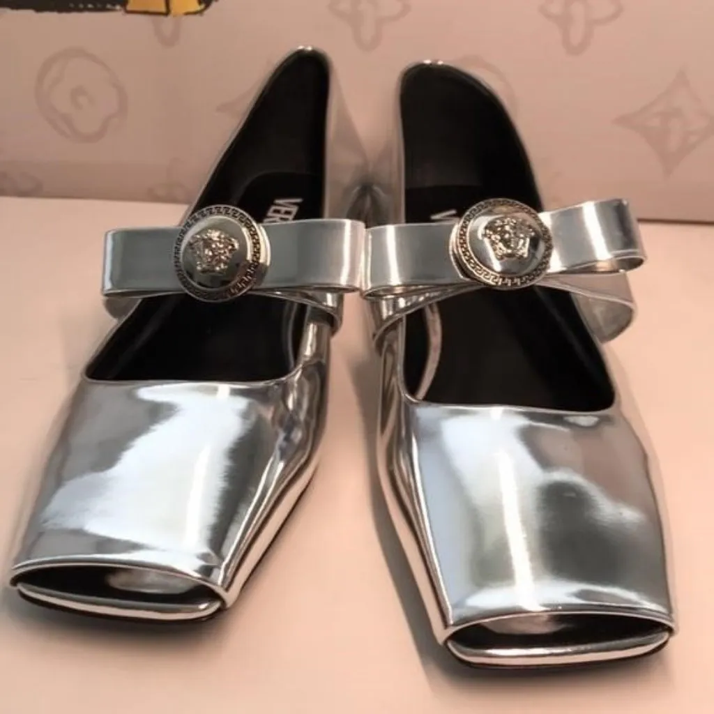 New Authentic Versace Medusa Bow Ballet Flats | Made in Italy Size 38 - Image 11