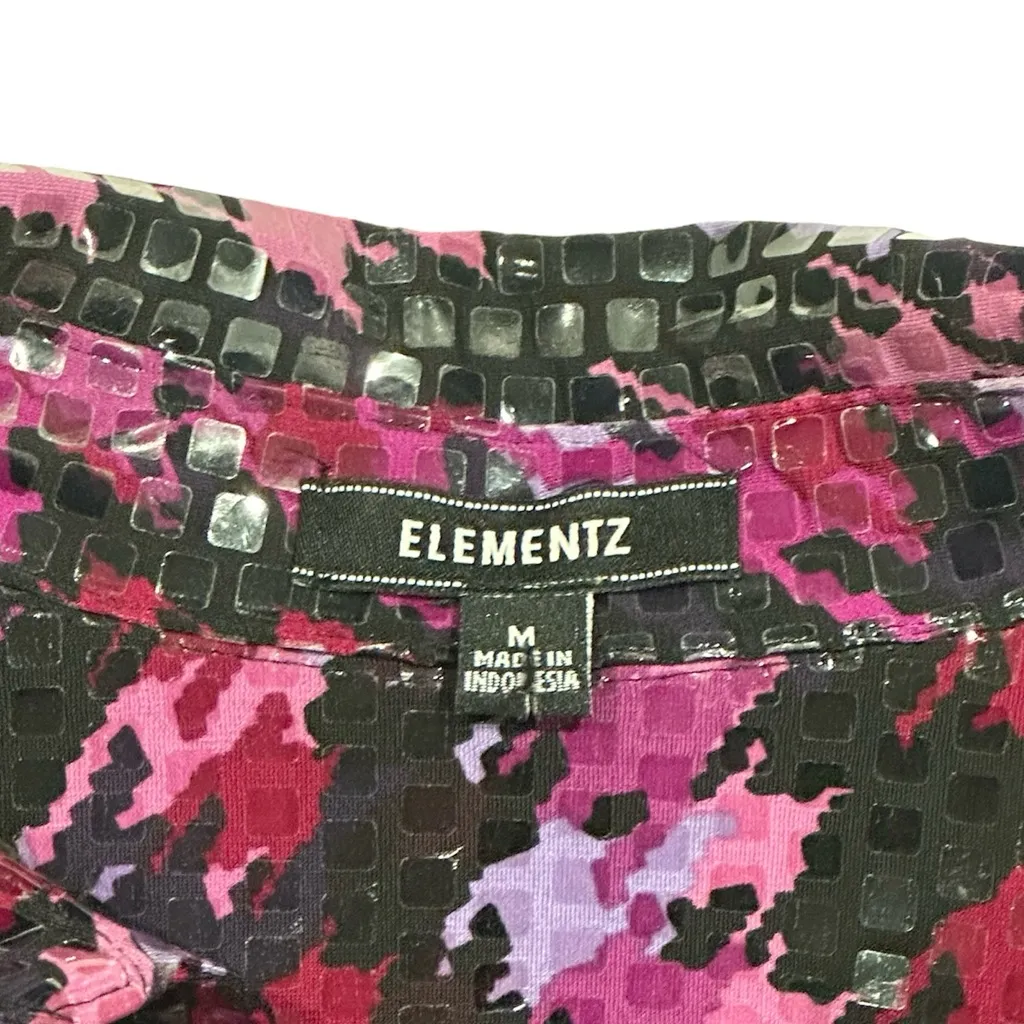 Elementz Shiny Sparkle Button Jean Jacket Shirt Stretch Long Sleeve Women Medium - Image 8