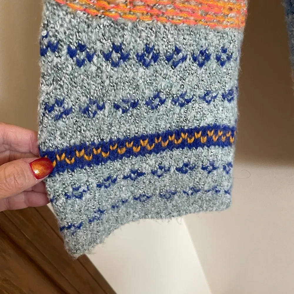 Sincerely Jules Wool Blend Women’s Size Small Open Front Multicolor Cardigan‎ Pink - Image 4