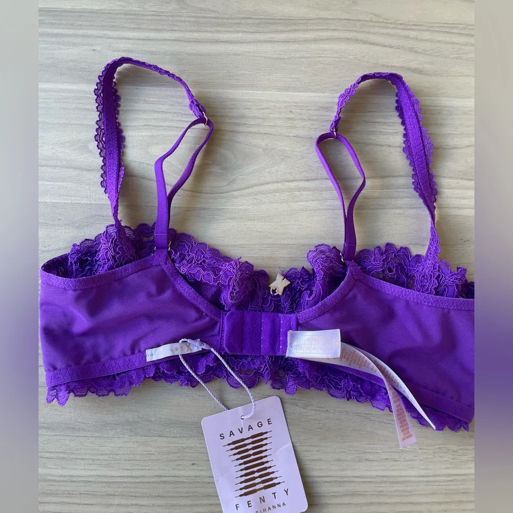 Savage X Fenty Vibrant Purple Lace Lingerie Size undefined - Image 7