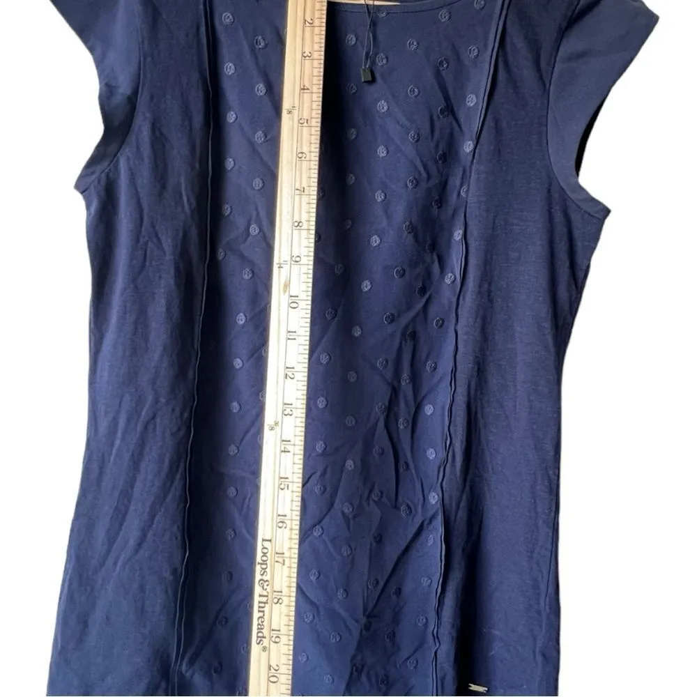 Women's blouse dark blue Tommy Hilfiger short sleeve top light fabric  ladie S. - Image 6