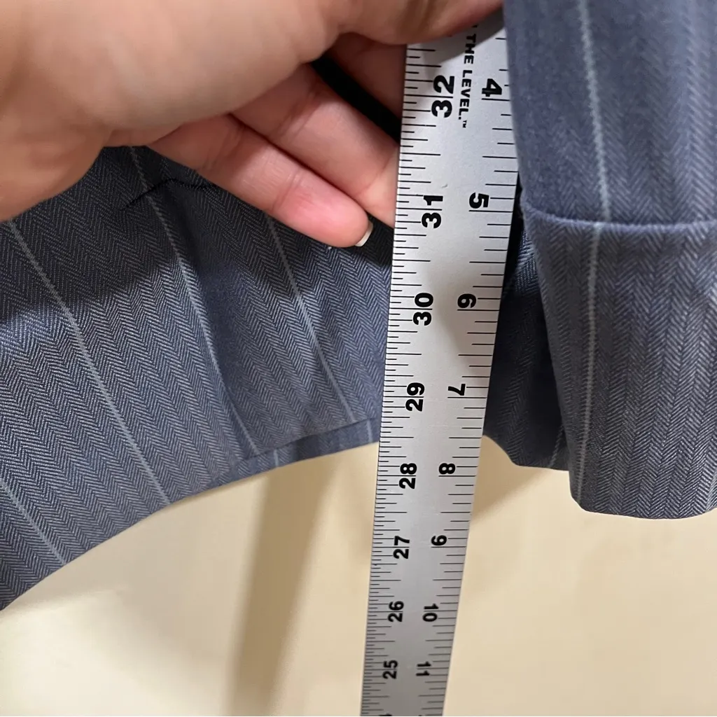 NWT FREE PEOPLE  Trouser Shorts Grey Blue Combo 4 Something About You Pinstripe - Image 7