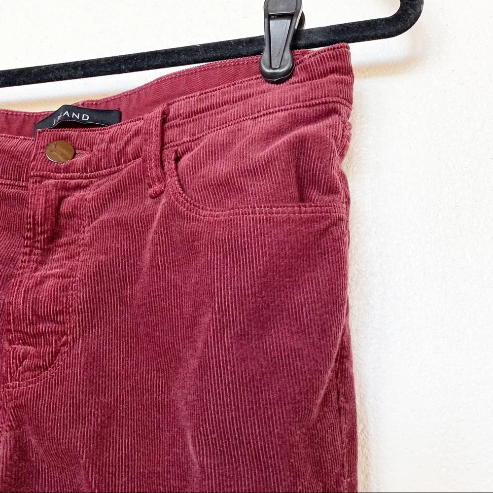 J Brand Oxblood Corduroy Selena Bootcut Cropped Pants Size 27 - Image 3