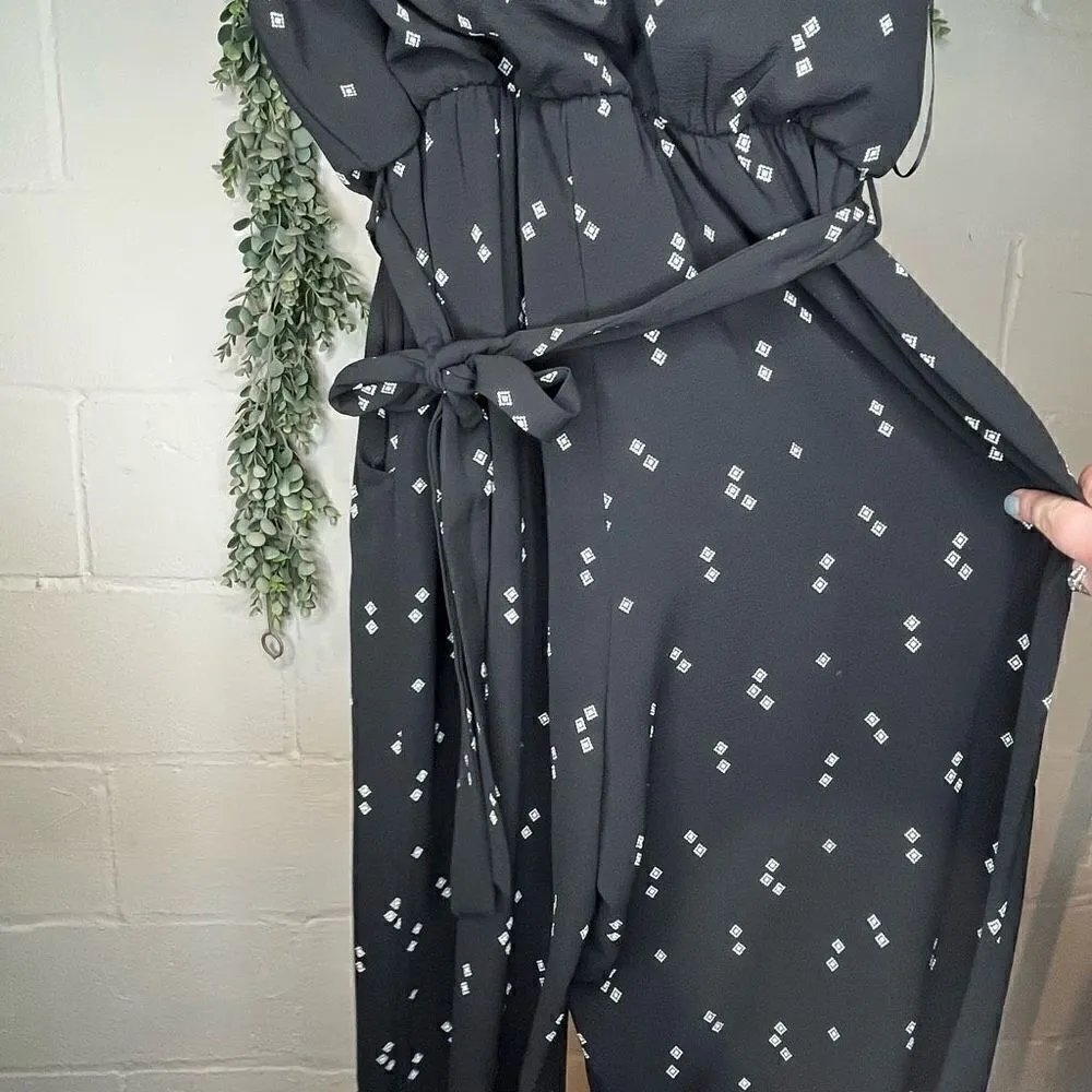 Kaileigh | women black sleeveless jumpsuit with diamond pattern - Image 8