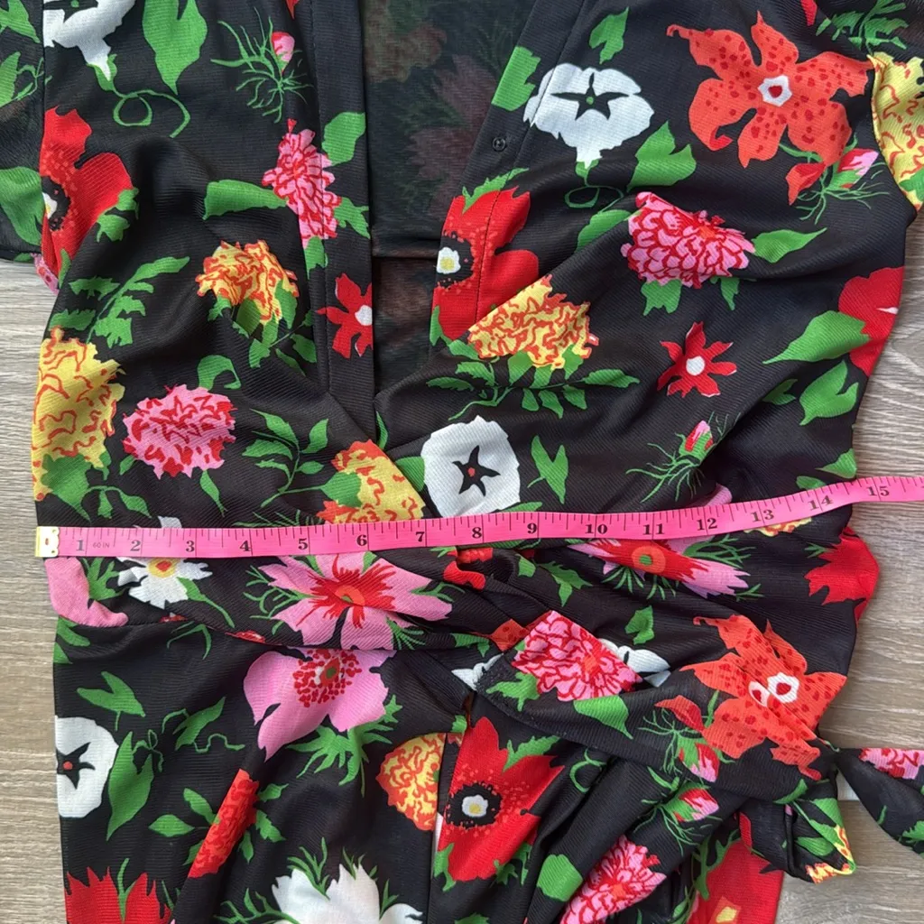 WRAY Enid Wrap Dress Mills Floral Small Black - Image 11