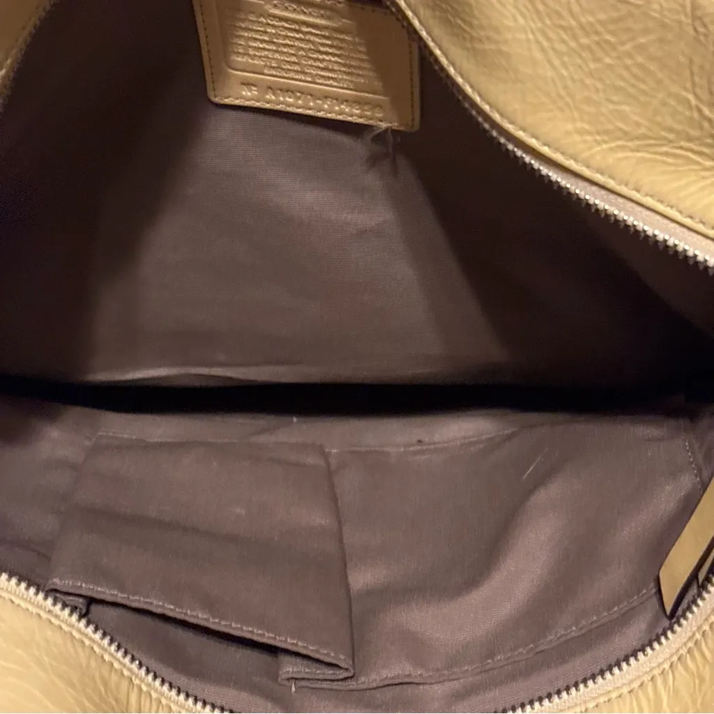 Coach Y2K Gallery East West Yellow Patent Leather Pleated Tote - Image 11