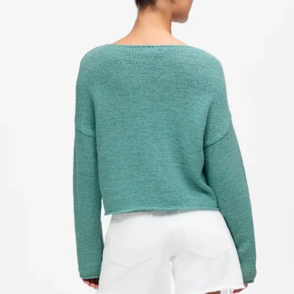 NWT Madewell Boatneck Pullover Knit Sweater in Wave Crest - Size: Large - Image 9