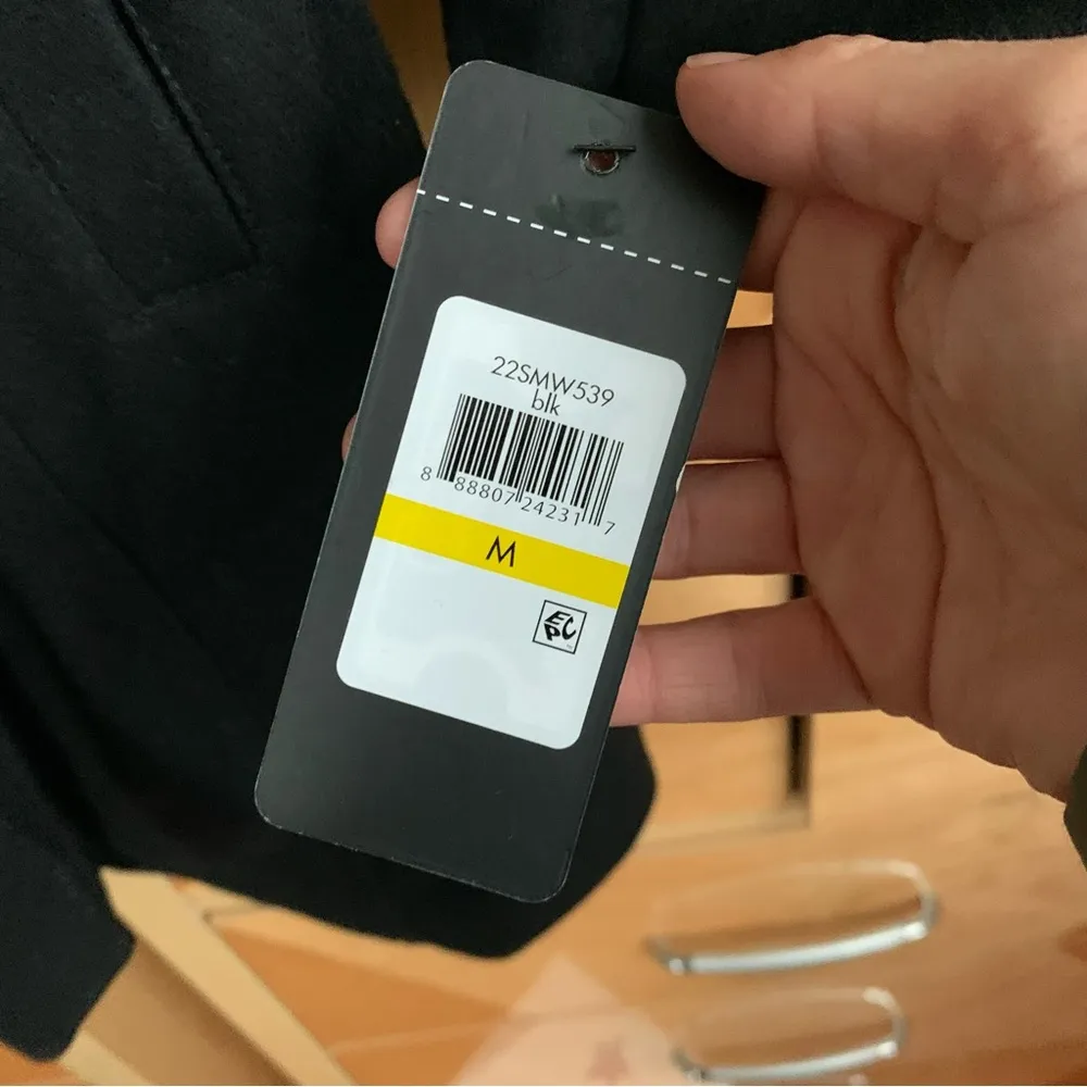 Guess  Wool Blend Black Coat Silver Hardware Belted Single Breasted Medium - Image 3