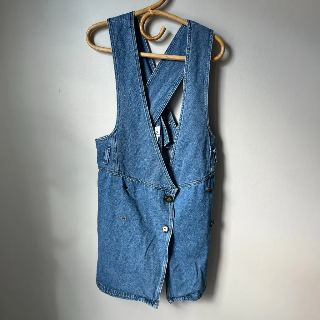 BDG Double Breasted Denim Skirtall Overall Women's Large - Image 2