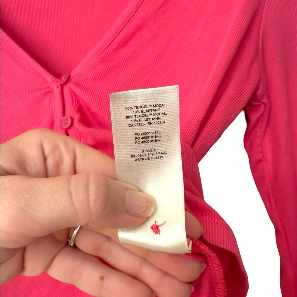Aritzia Sunday Best Pink Ribbed Cardigan Top Size Large L - Image 5