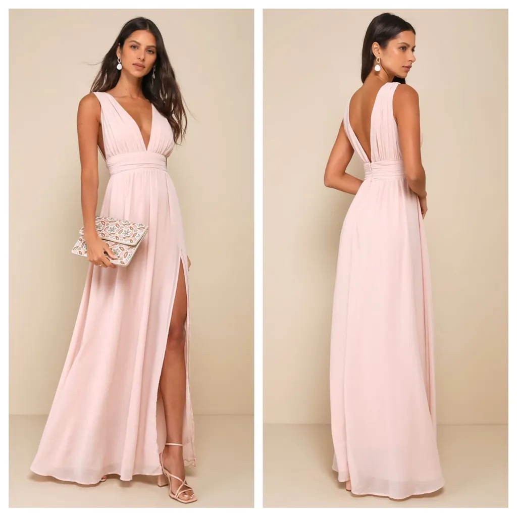 Lulus Heavenly Hues Blush Maxi Dress - Image 2