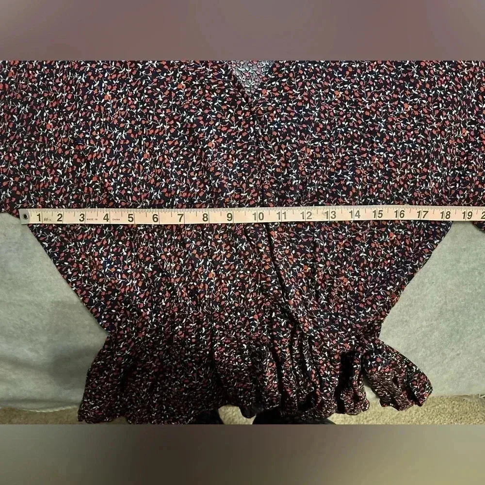 NWT Lazy Sundays Welcome the Season top long sleeve cinch waist navy size M - Image 5