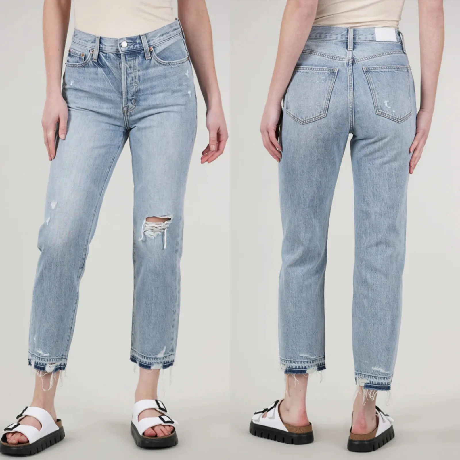 Pistola Charlie High-Rise Classic Straight Distressed Jeans 28 - Image 2