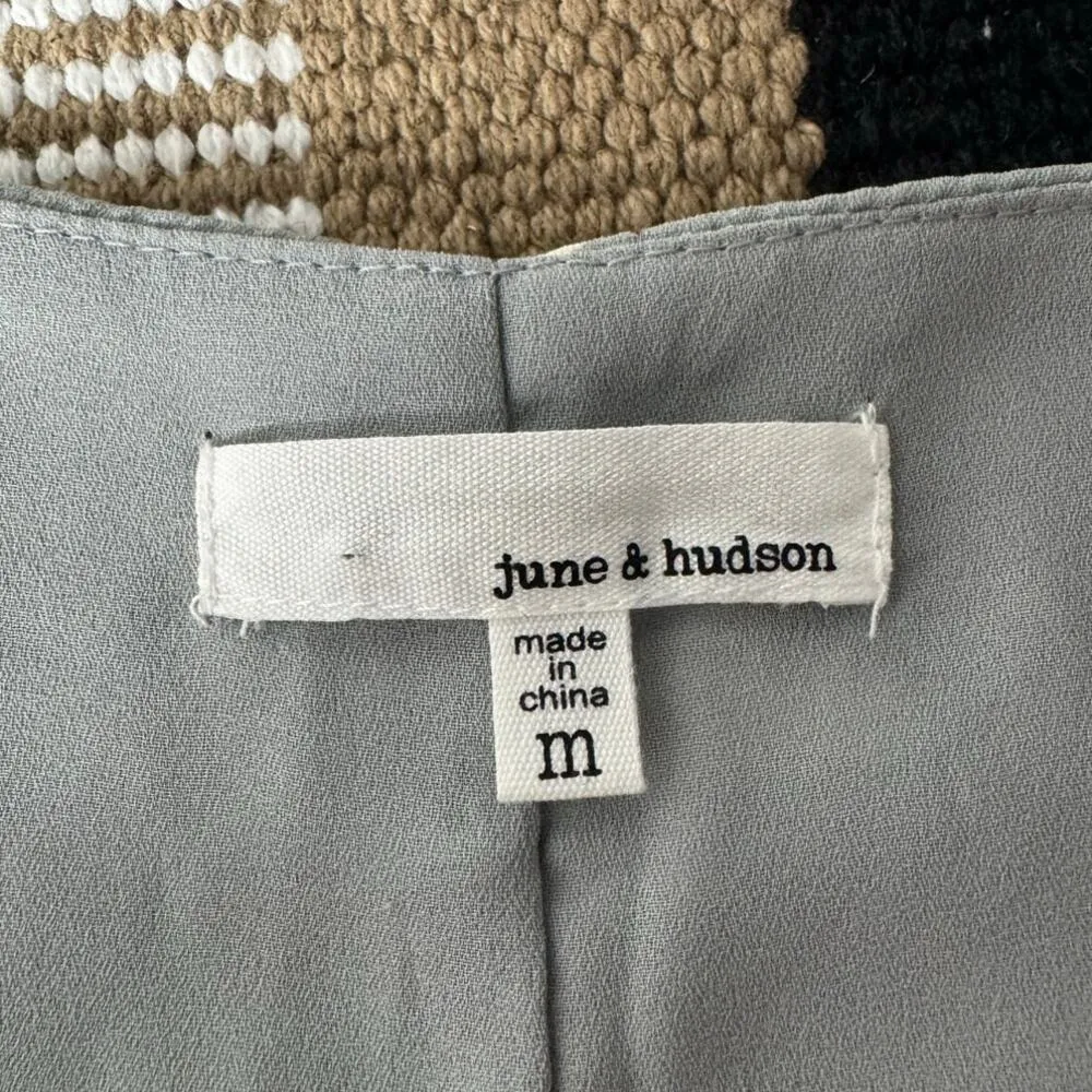 June & Hudson Dress Women Size M Floral Wrap Dress Easter Sunday Spring Ruffle Green Size M - Image 5