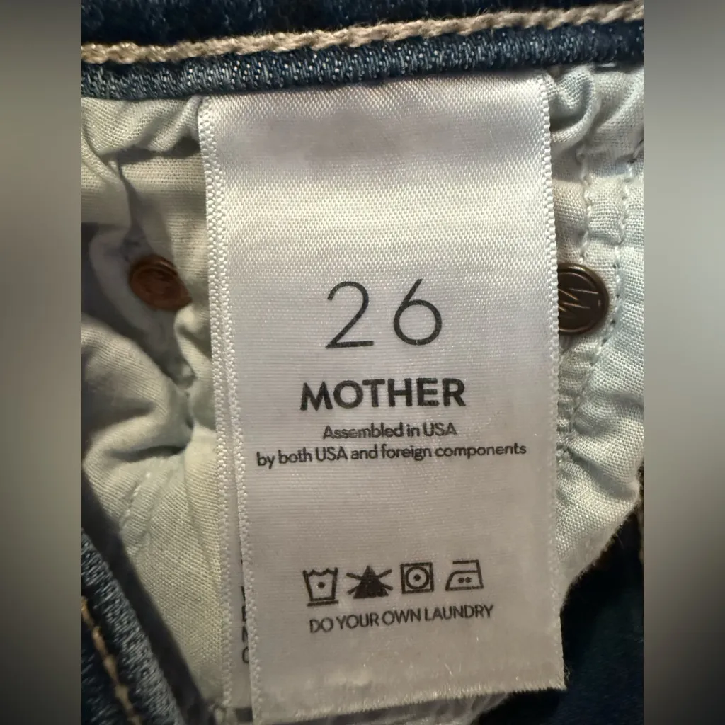 Mother The Insider Crop Step Fray Teaming Up Jeans Size 26 Blue - Image 7