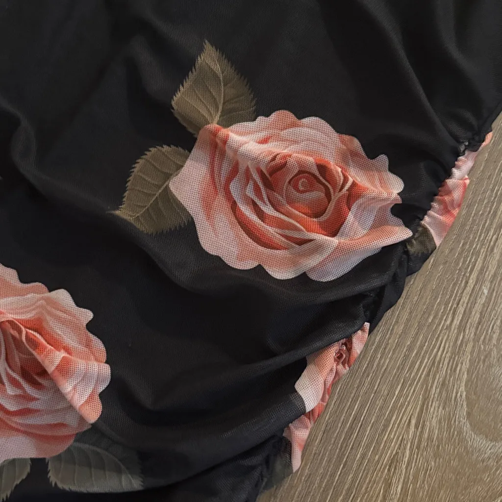 MORE TO COME Calla Mesh Dress in Black Size XS - Image 6