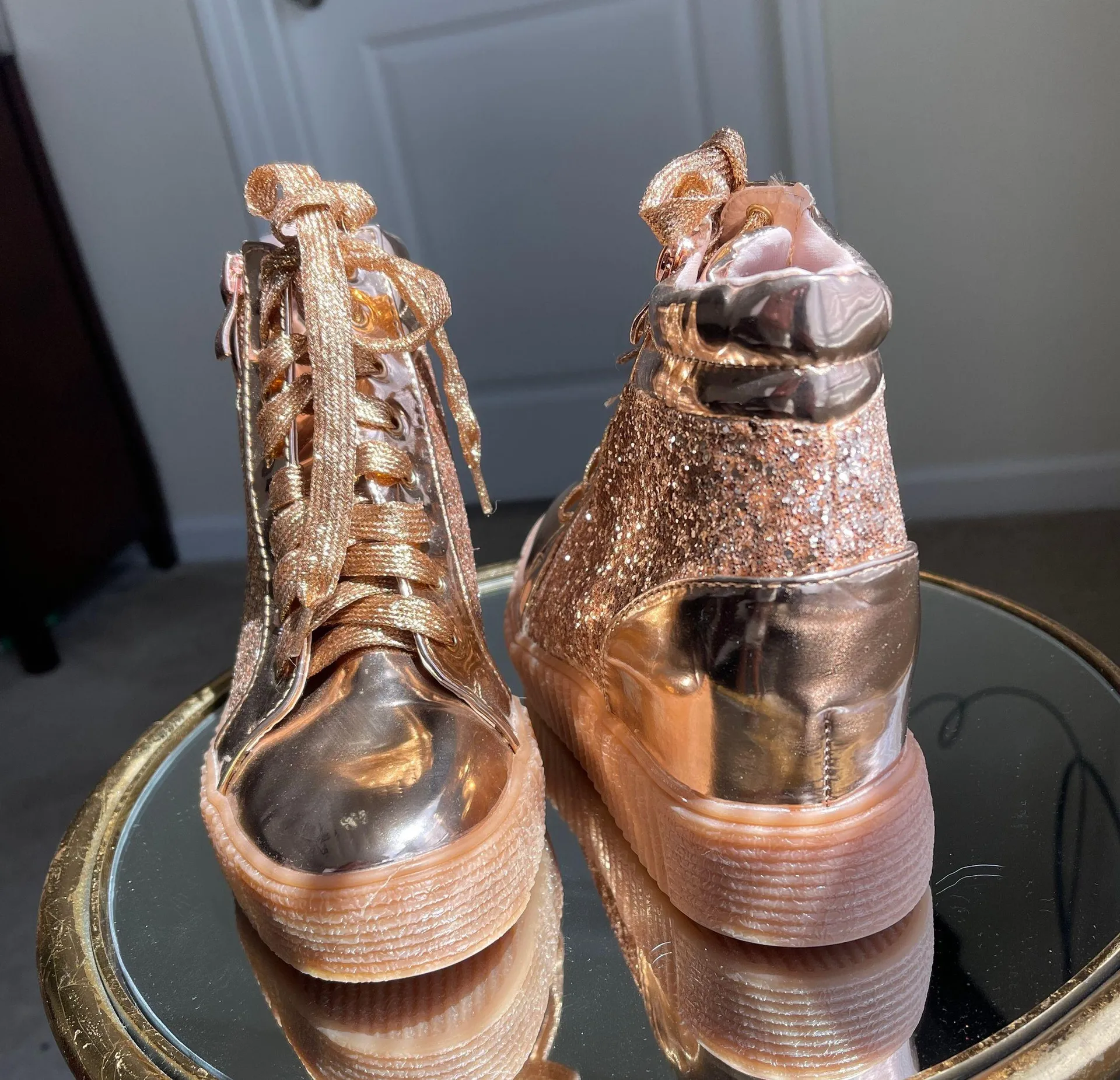 Sneaker Wedges Shoes Brown Size 7 - Image 2