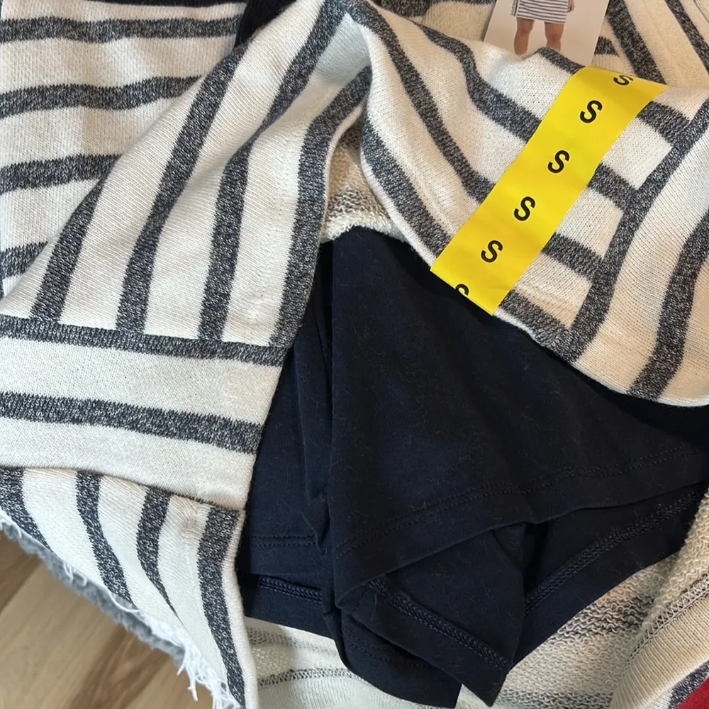 Skort Knit Skirt Black Cream Drawstring - Image 12