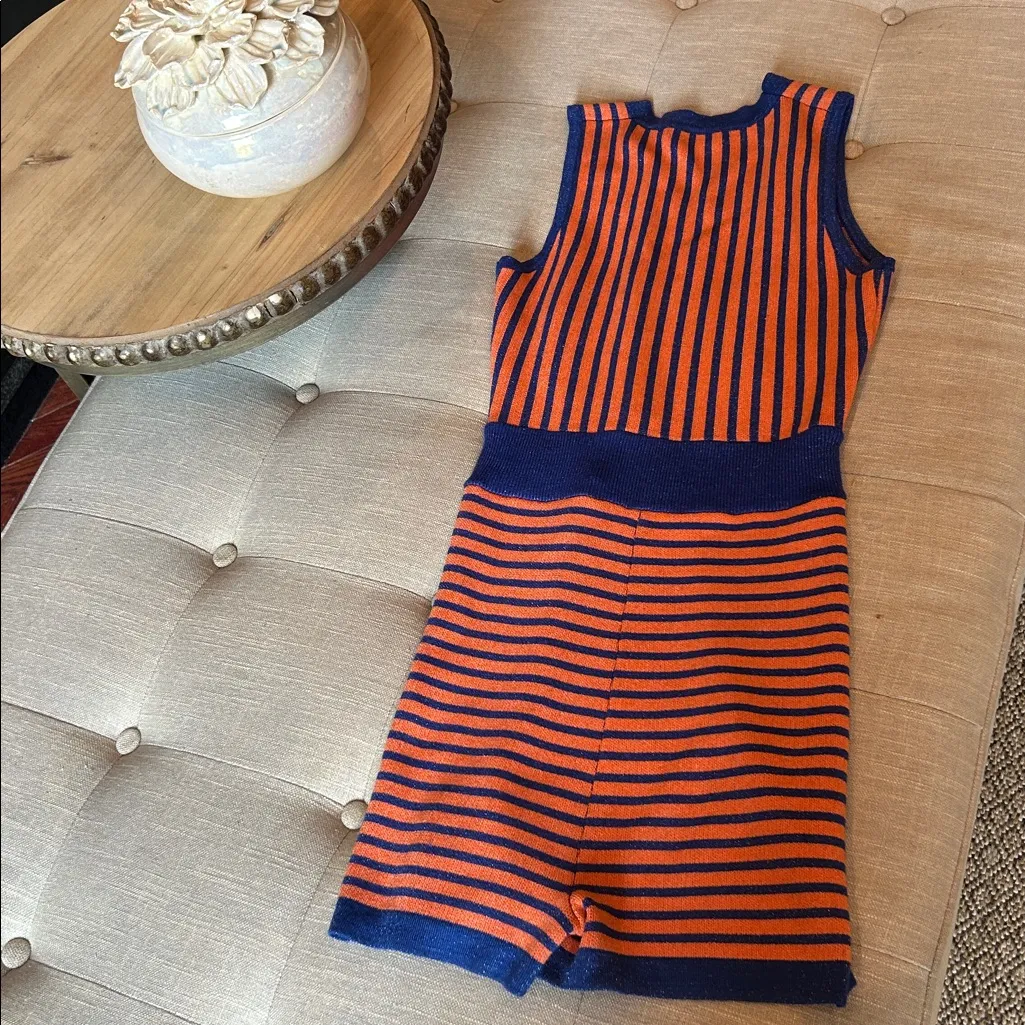 De Lovest on December Orange/Blue Striped Romper Size Small Blue - Image 9