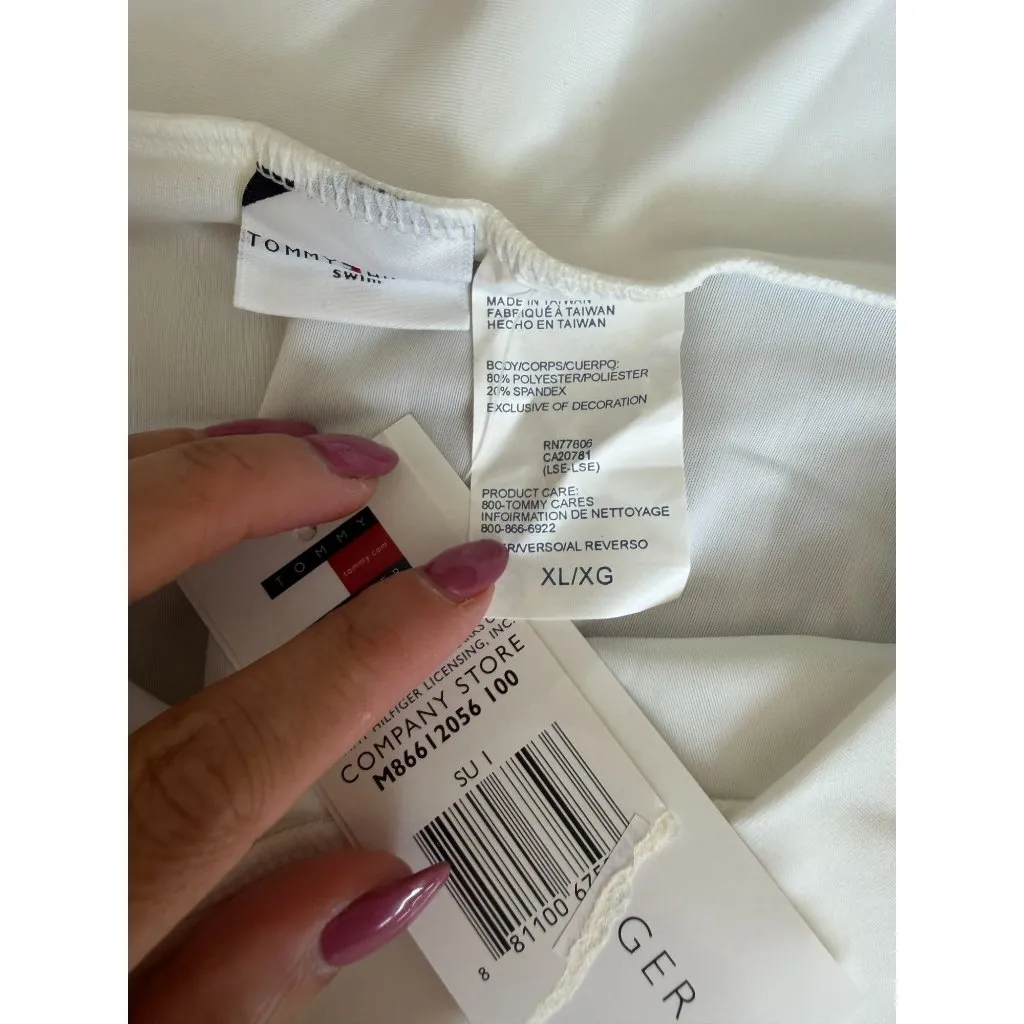 TOMMY HILFIGER Womn's White Swim Skirt Size XL NEW NWT - Image 6