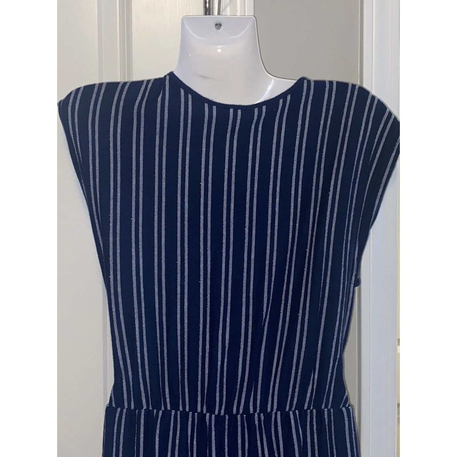 Caution To The Wind Striped Faux Wrap Tie-Back Jumpsuit Sz M Light Weight - Image 10