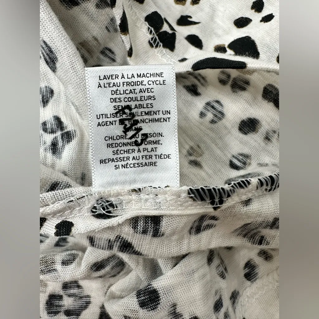 Caslon‎ Long Sleeve Shirt Women’s Size XS Ivory Black Animal Cheetah Print New - Image 10