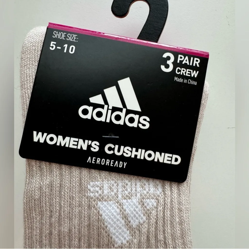 🤎NWT•Adidas Womens ClimaCool Crew Socks(3PK)•Cushioned Breathable•Size:5-10🤎 - Image 2