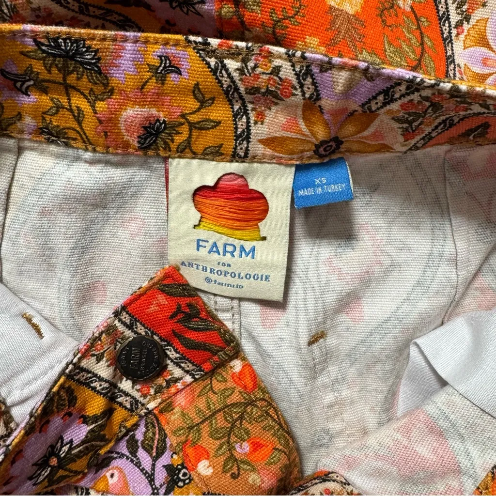 FARM Rio for Anthropologie Vibrant Floral Brazilian Rainforest Skirt Size XS - Image 4