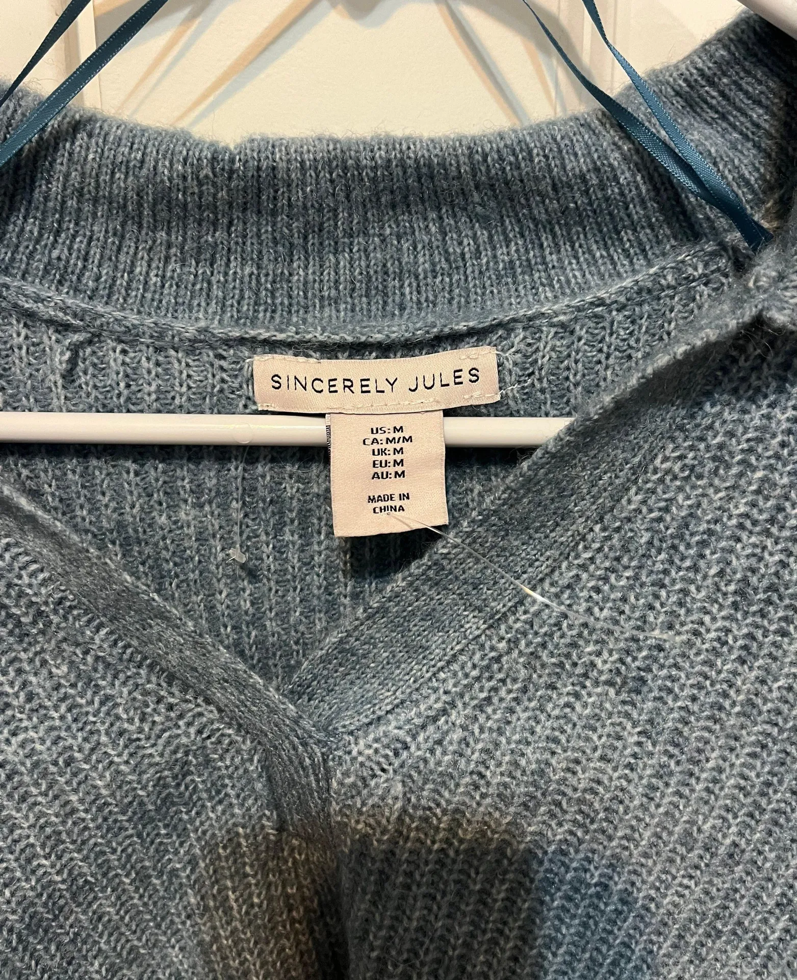 Collared Sweater Blue Size M - Image 2