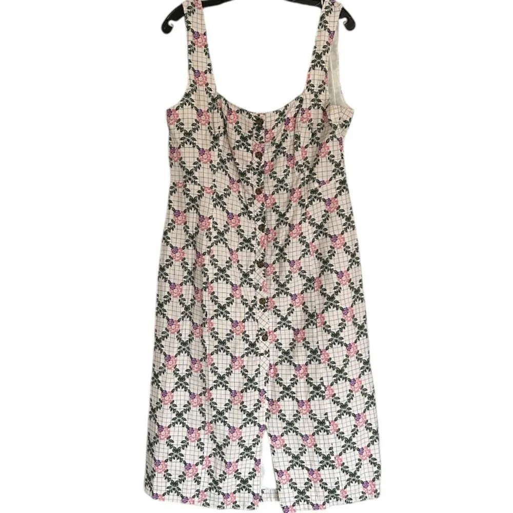 The East Order Tarshie Floral White print Sleeveless Midi Dress Size 3X - Image 4