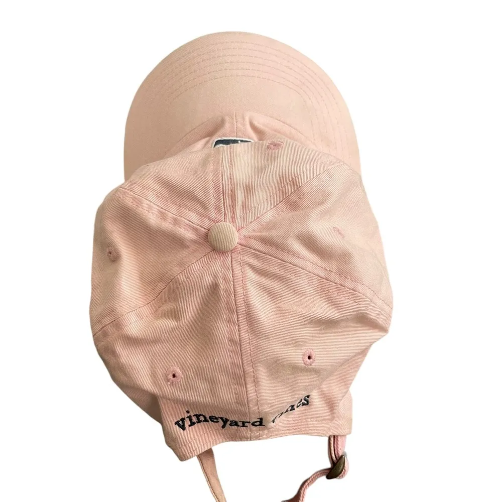 Vineyard Vines Pink Navy Embroidered Whale Baseball Hat - Image 2