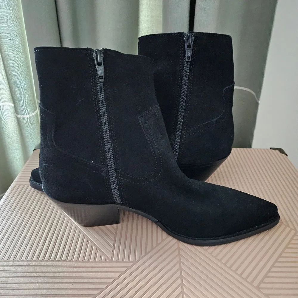 Coconuts by Matisse Booties Ankle Fringe Jane Black Suede Heeled Boots Casual - Image 7