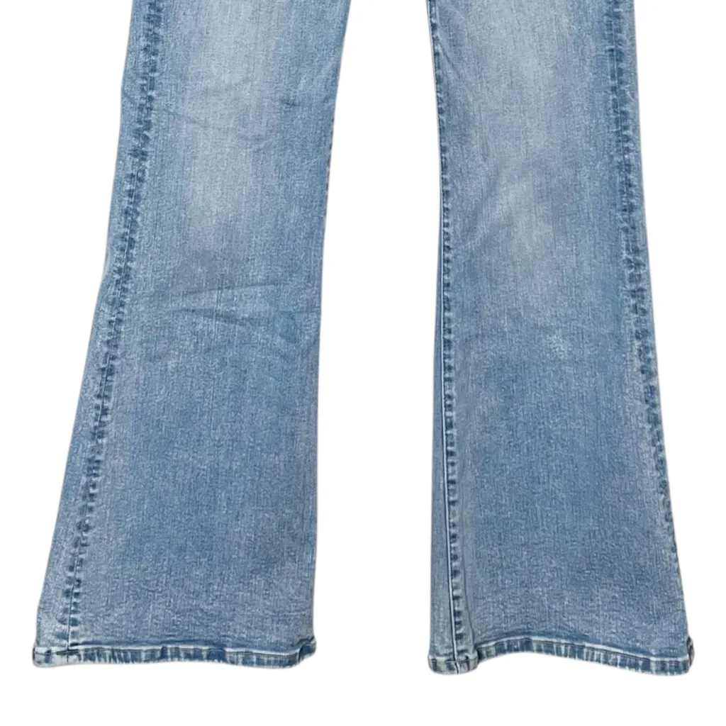 American Eagle Super Hi-Rise Flare Jeans Size 0 Light Wash Luxe Stretch - Image 4