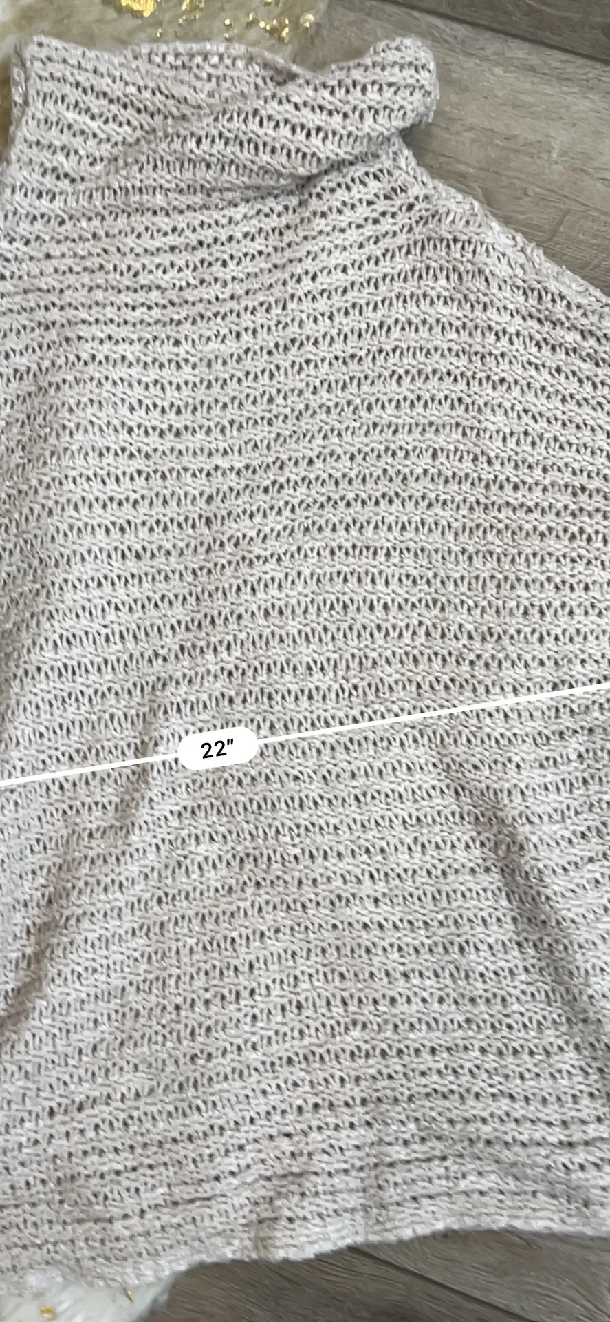 Beige Open Knit Turtleneck Sweater - Image 2