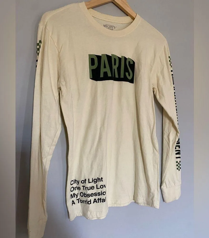 Mighty Fine Butter Yellow Graphic Long Sleeve Tshirt Size Extra Small XS - Image 2