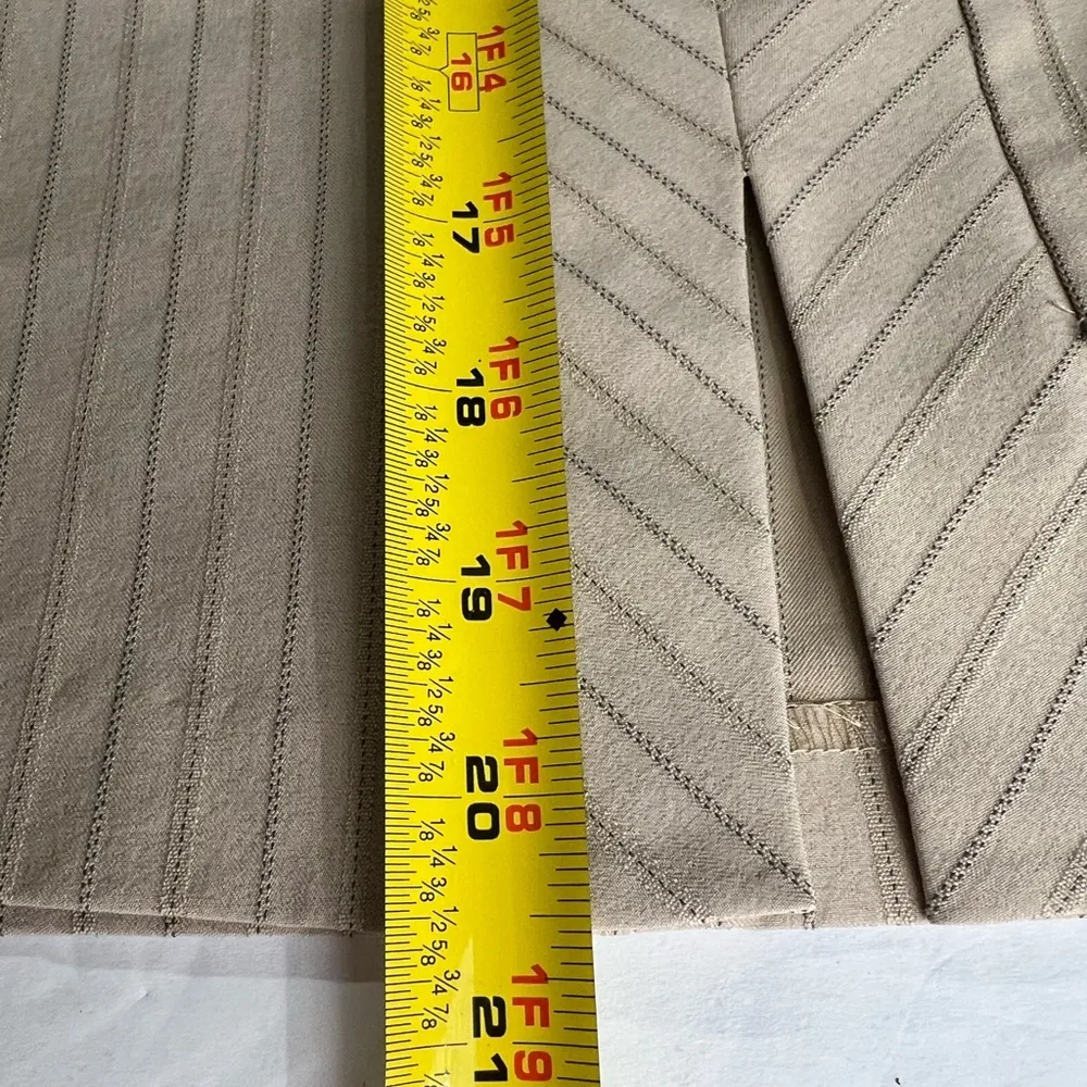 Lane Bryant 20 plus pinstripe neutral mini skirt tan black office casual - Image 6