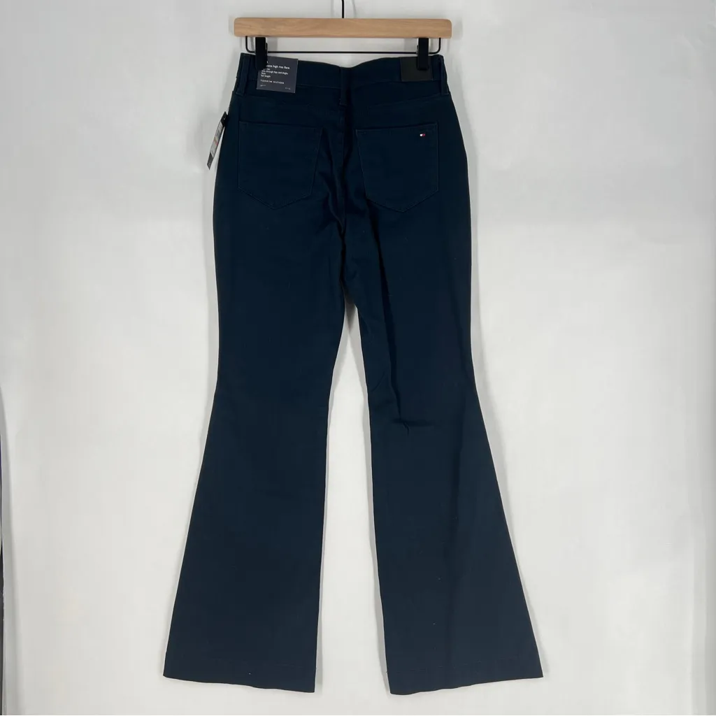 Tommy Hilfiger Lafayette Navy Blue Stretch High Rise Flare Pants NWT Size 2‎ - Image 11