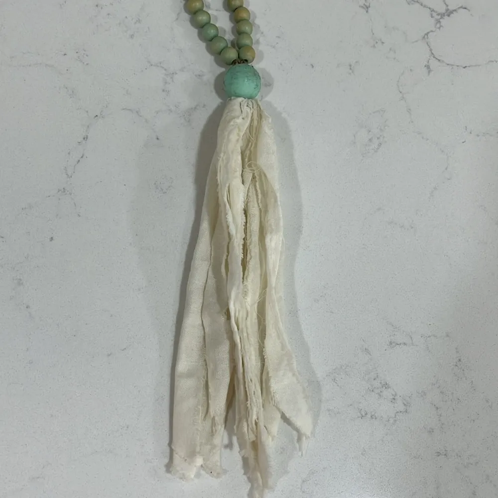 Cute Long Beaded Necklace with Tassel - Image 3