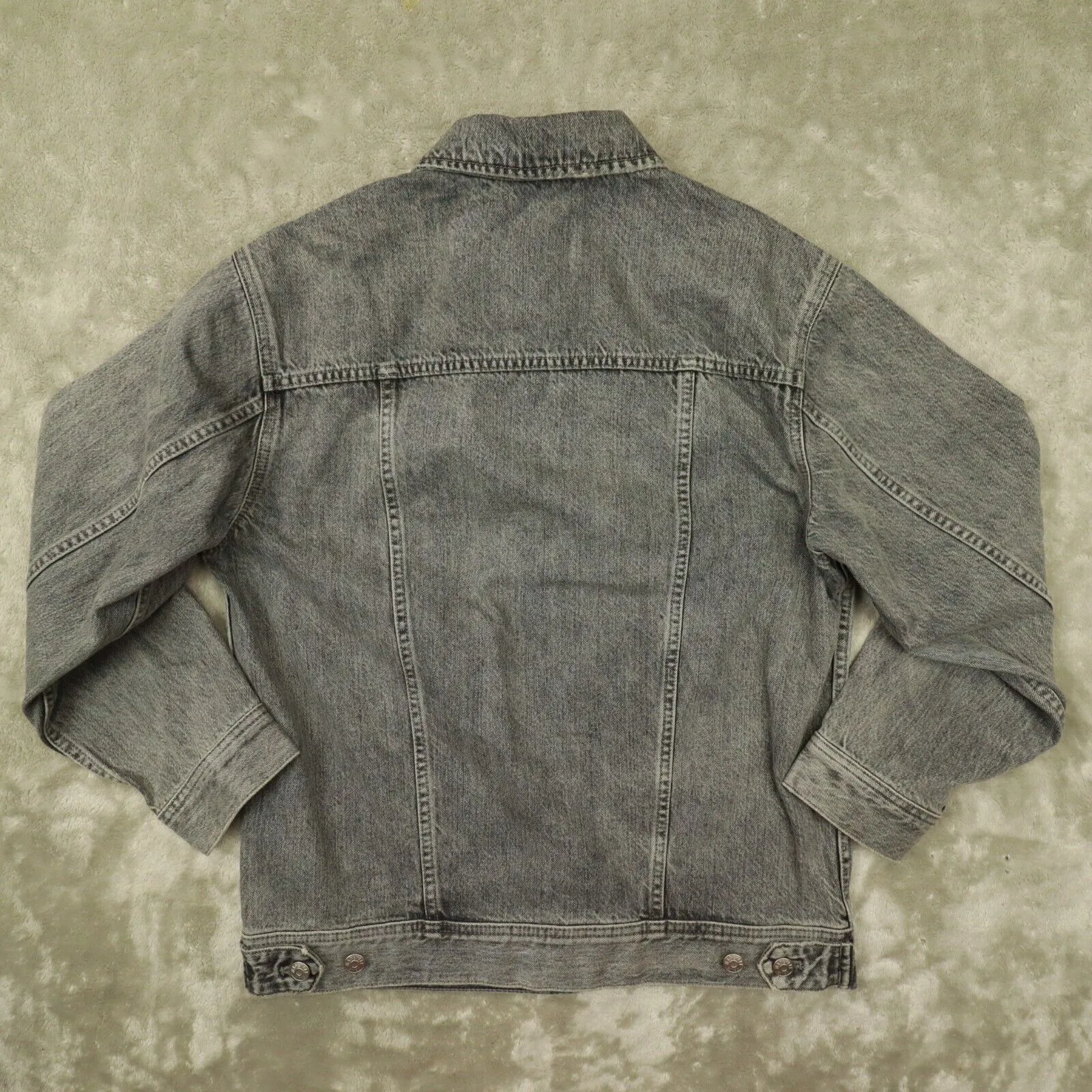 Madewell Women's Oversized‎ Trucker Jean Jacket in Noll Wash Grey Size Small NWT - Image 10