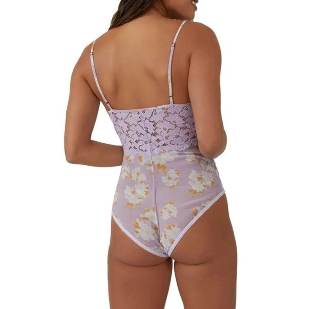 Intimately Free People Monday Morning Bodysuit Lilac Combo Medium NEW - Image 8