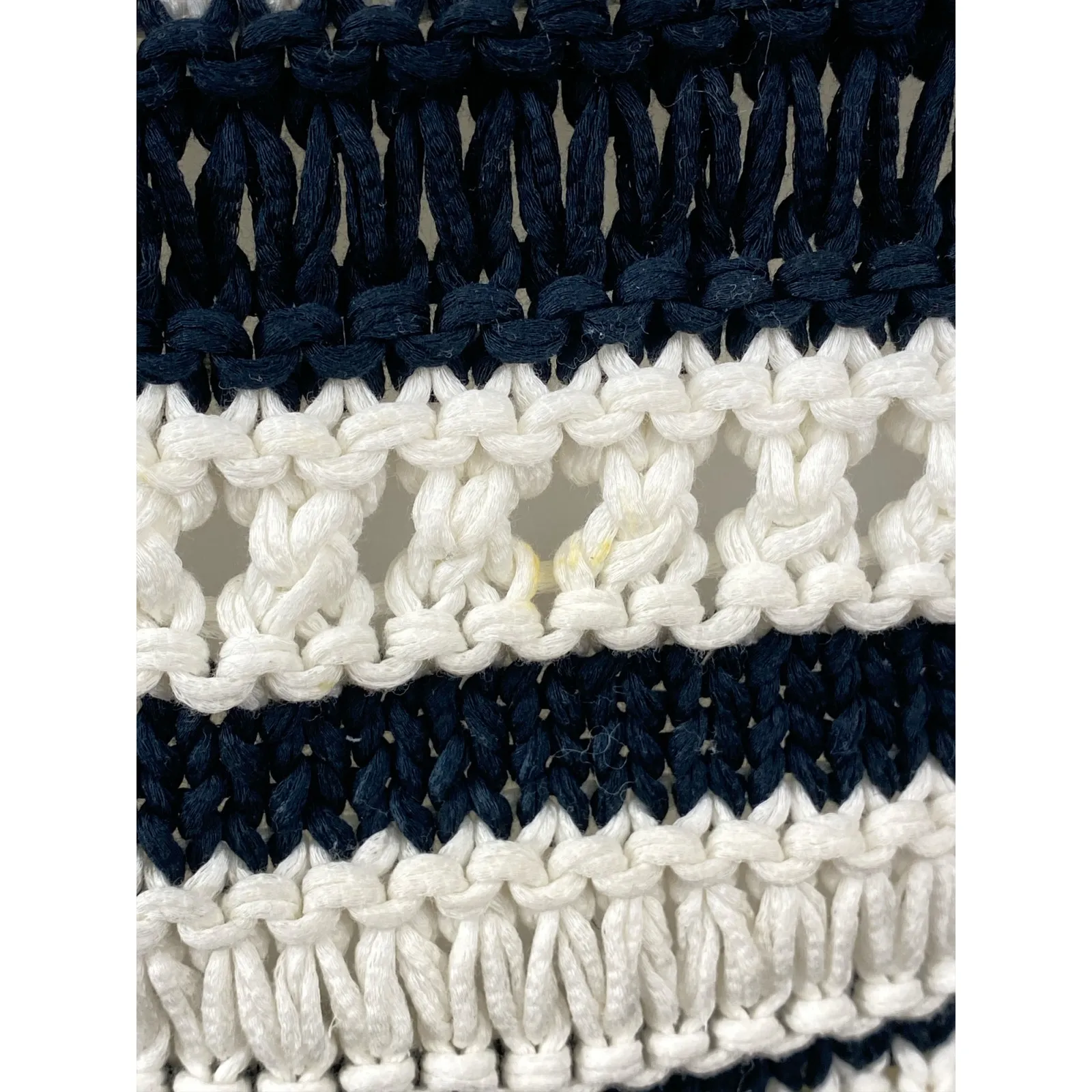 Intermix Yulani Striped Crochet Off Shoulder Short Sleeve Crop Blouse Top Size S - Image 5