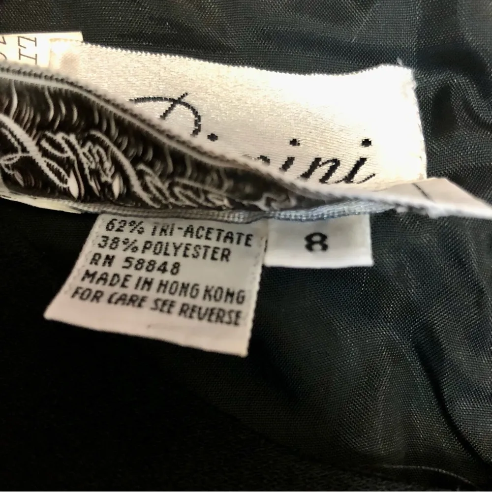 NWT Vintage 80s Saks Fifth Ave Rimini Midi Dress Sheath Rhinestone AB Buttons M - Image 12