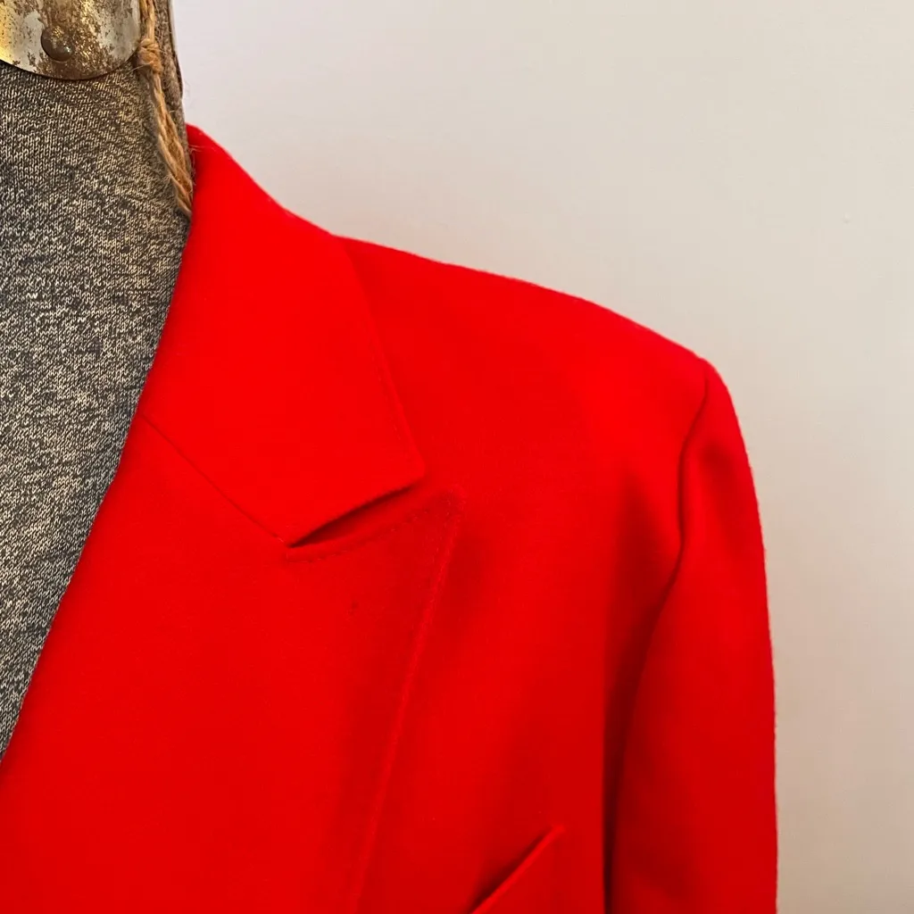 VNTG PENDLETON Virgin Wool Cherry Red Gold Button Double Brested Blazer Sz S - Image 6