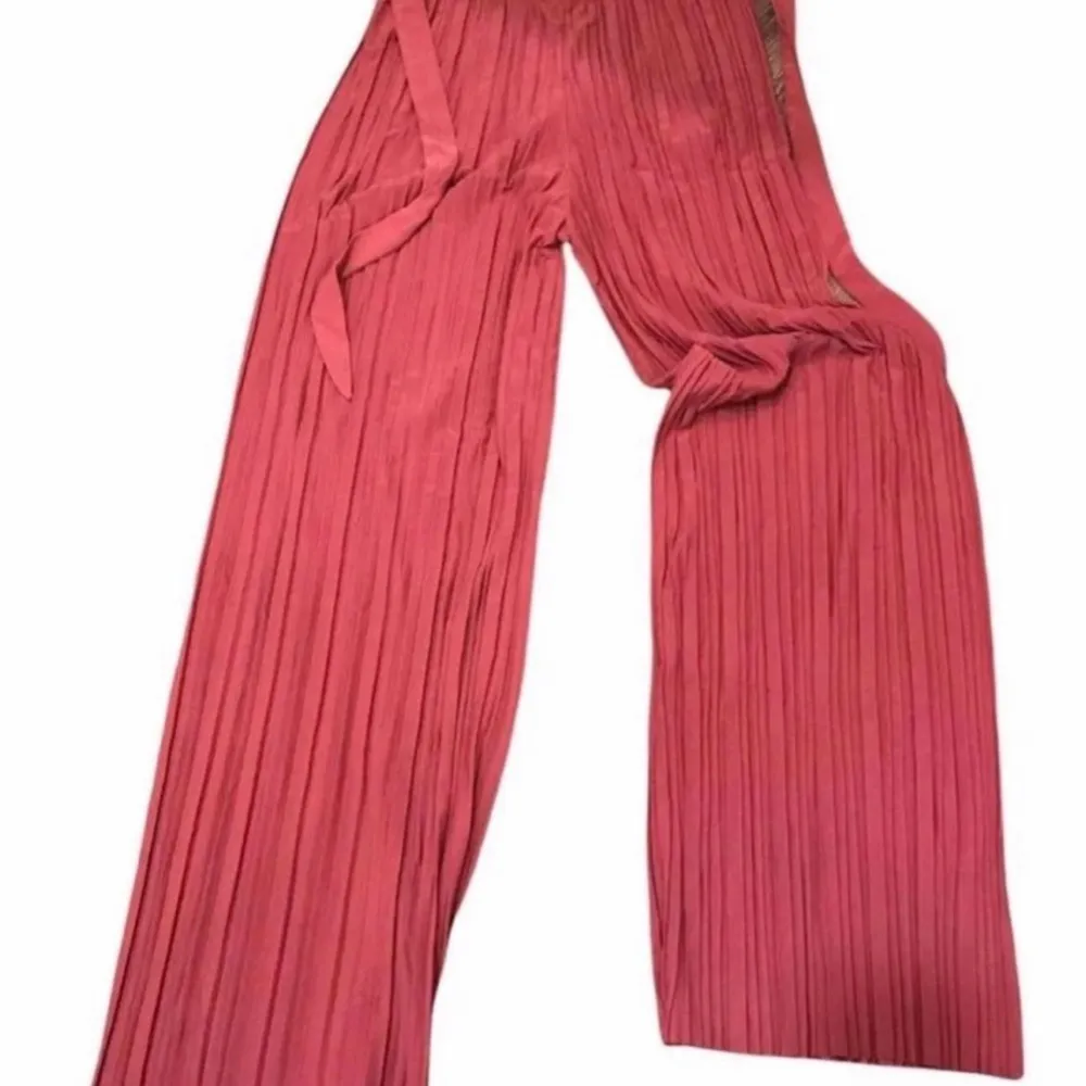 Fancy pleated pants with waistband tie - Image 3
