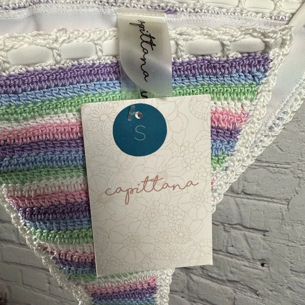 Capittana Women’s Trinidad Swim Bikini Bottoms Crocheted Rainbow Handmade S NWT - Image 8